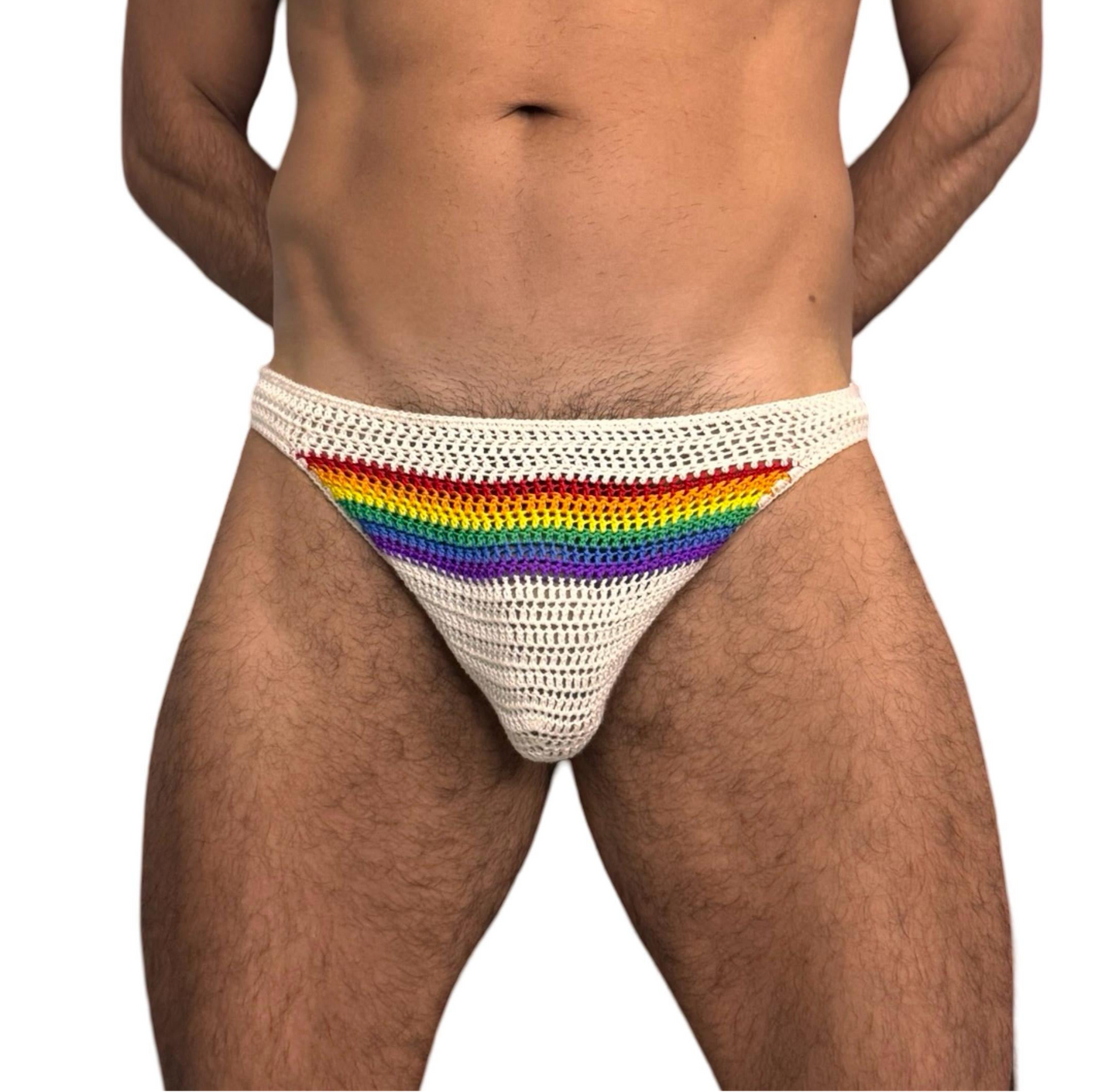 Crochet Men's Rainbow LGBTQ Briefs Swim Underwear