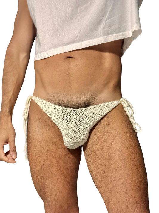 Crochet Men's Tie Side Briefs Swim Underwear (Y-design)