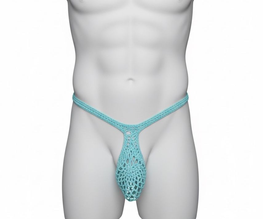 Crochet Men's Erotic Teardrop Thongs Swim Underwear