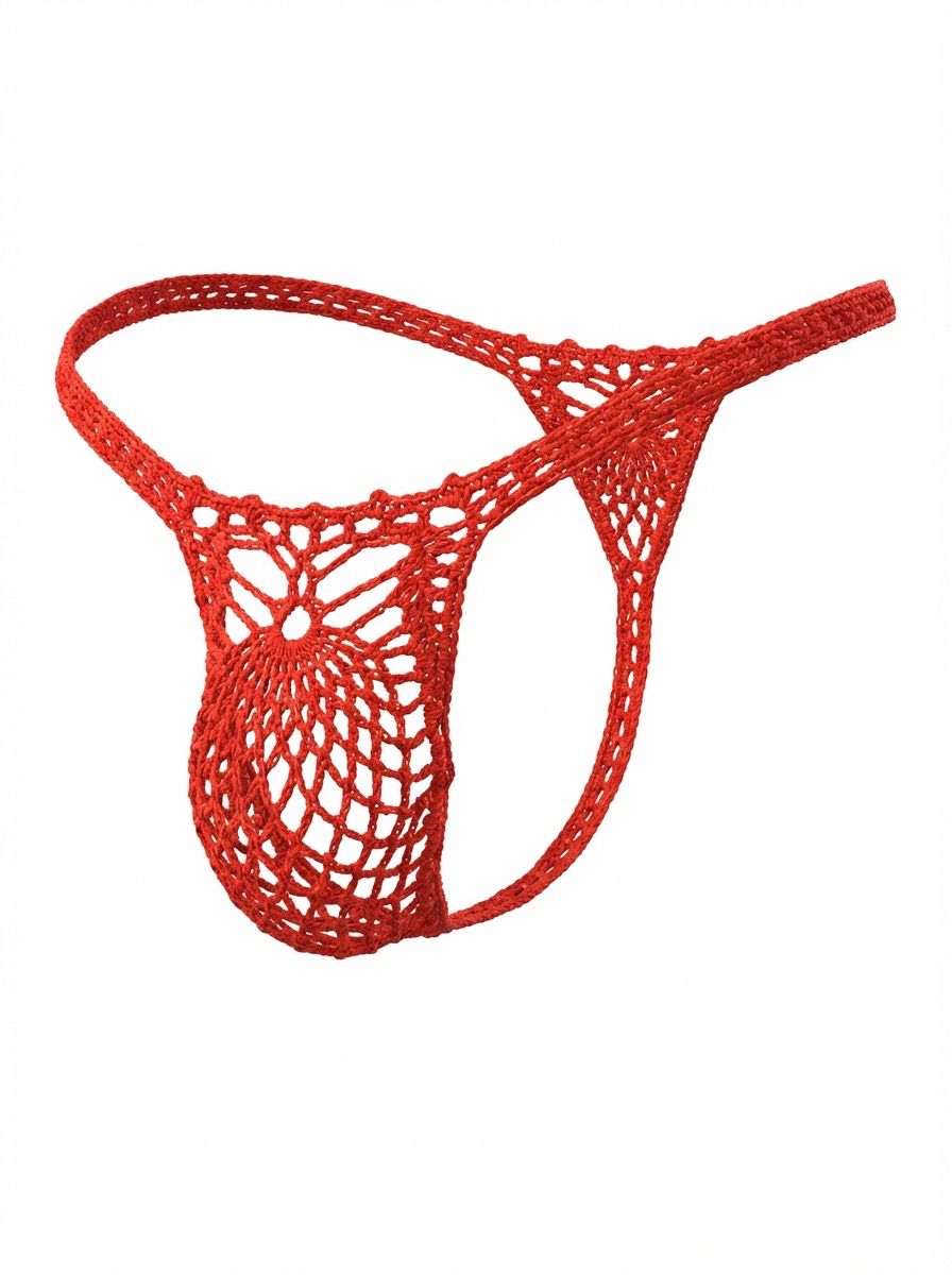Crochet Men's Erotic Pineapple Thongs Swim Underwear