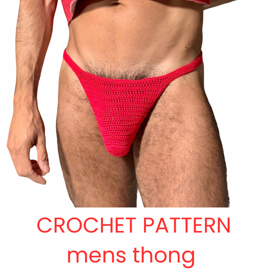 Men's Crochet Thong Pattern PDF - Crochet Men's Underwear Pattern