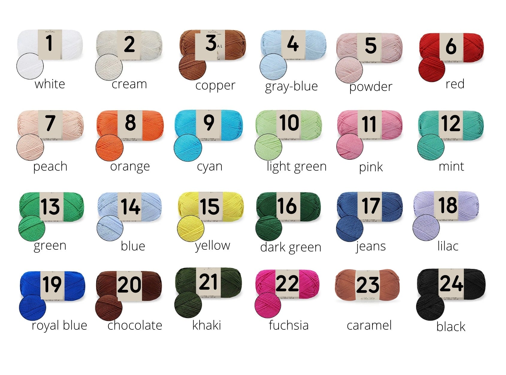 cotton yarn color palette